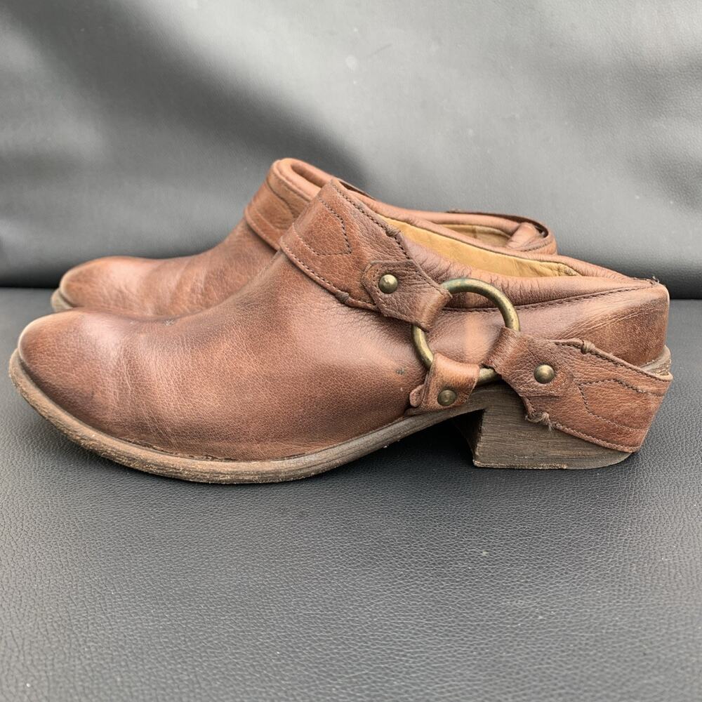 Vintage Frye Mules Harness Moto Western Sz 9.5 B 70160